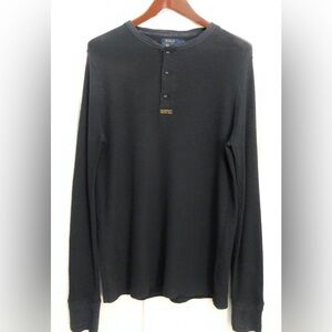 NWOT Polo Ralph Lauren Standard Issue Millitary Thermal Henley Charcoal Large